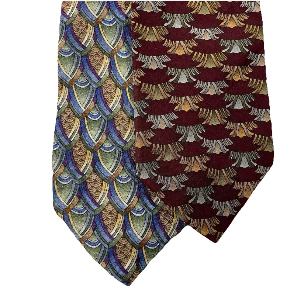 Jerry Garcia Silk Ties Set of 2 J. Garcia Collectors Edition Poetcore Abstract